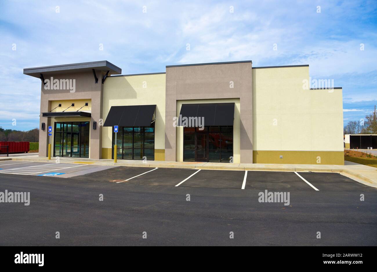 New Commercial Building with Retail, Restaurant and Office Space available  for sale or lease Stock Photo - Alamy