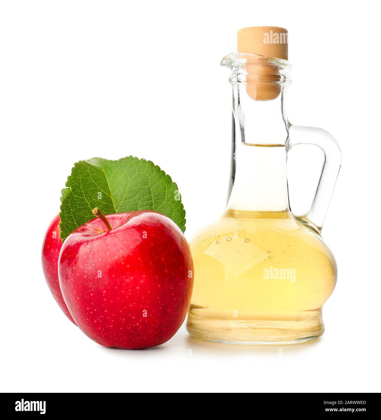 Bottle of apple cider vinegar on white background Stock Photo - Alamy