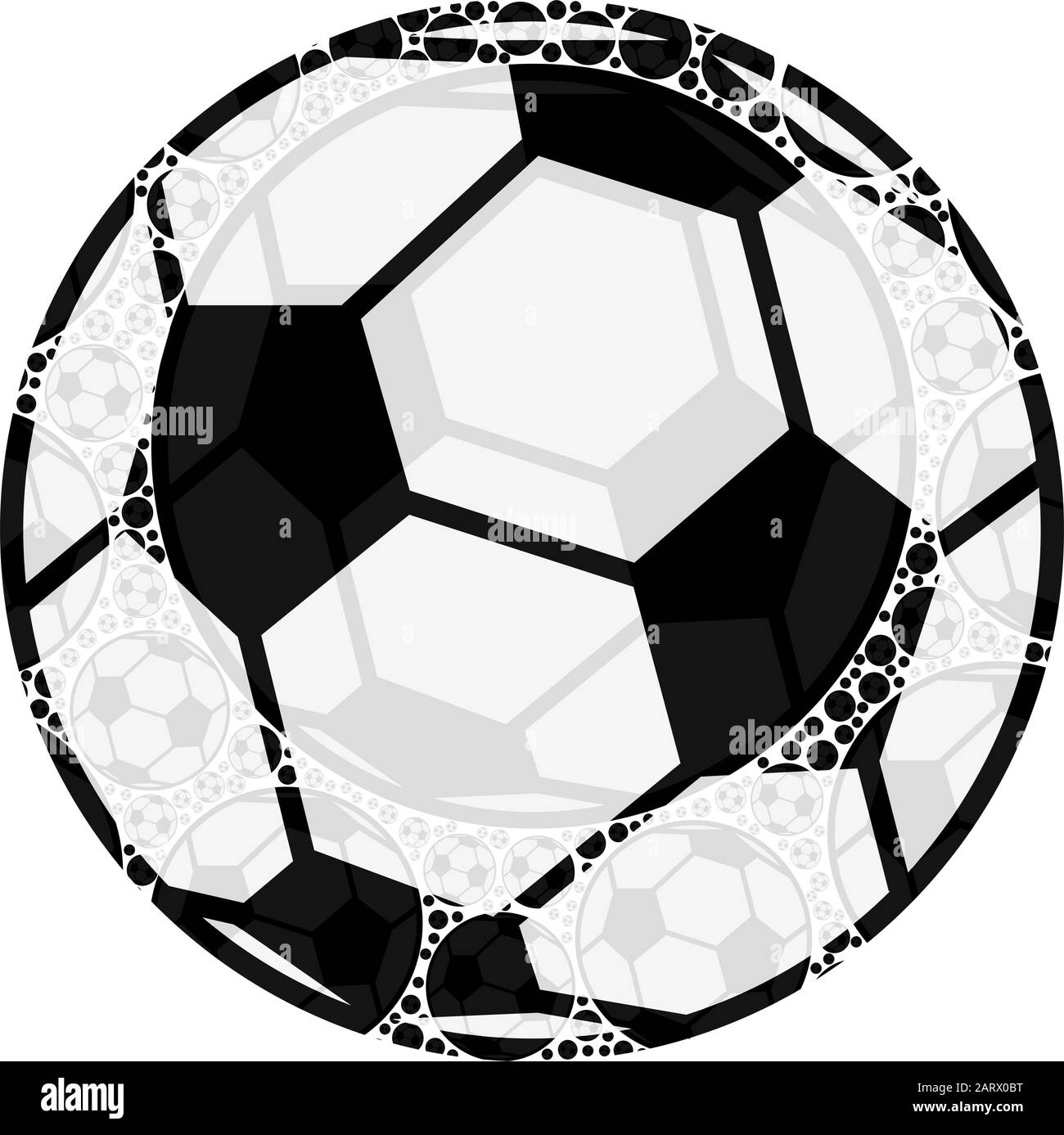 Concept illustration showing a soccer ball made up of smaller balls