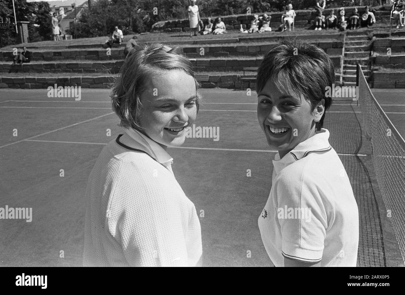 Tennis Championships, Ada Bakker and Judith Salome (headlines) Date: August 12, 1965 Keywords: Championships, tennis Person name: Ada Bakker, Judith Salome Stock Photo