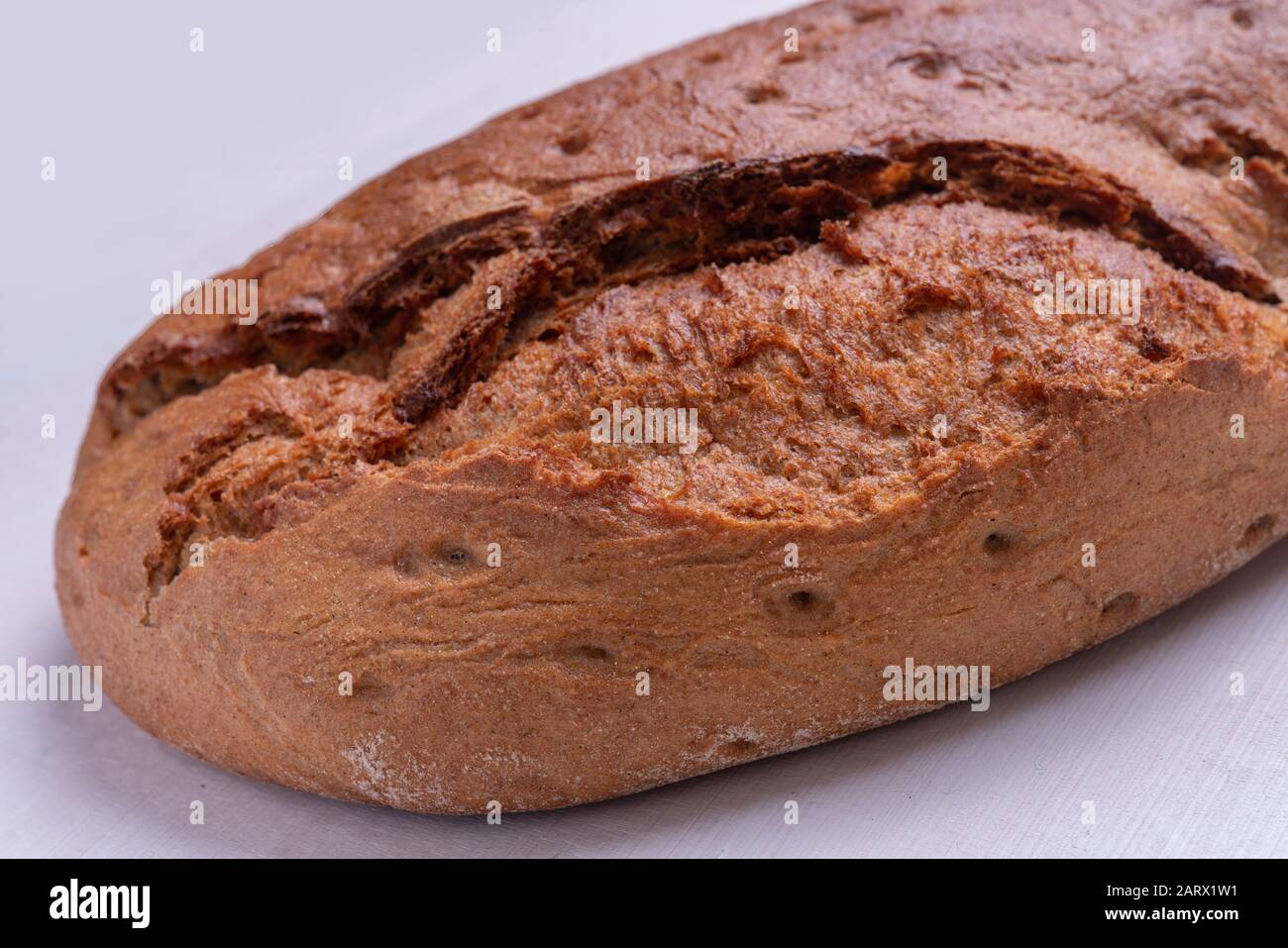 Variety of bread named 'Farm bread'   -  in German words 'Bauernbrot' Stock Photo