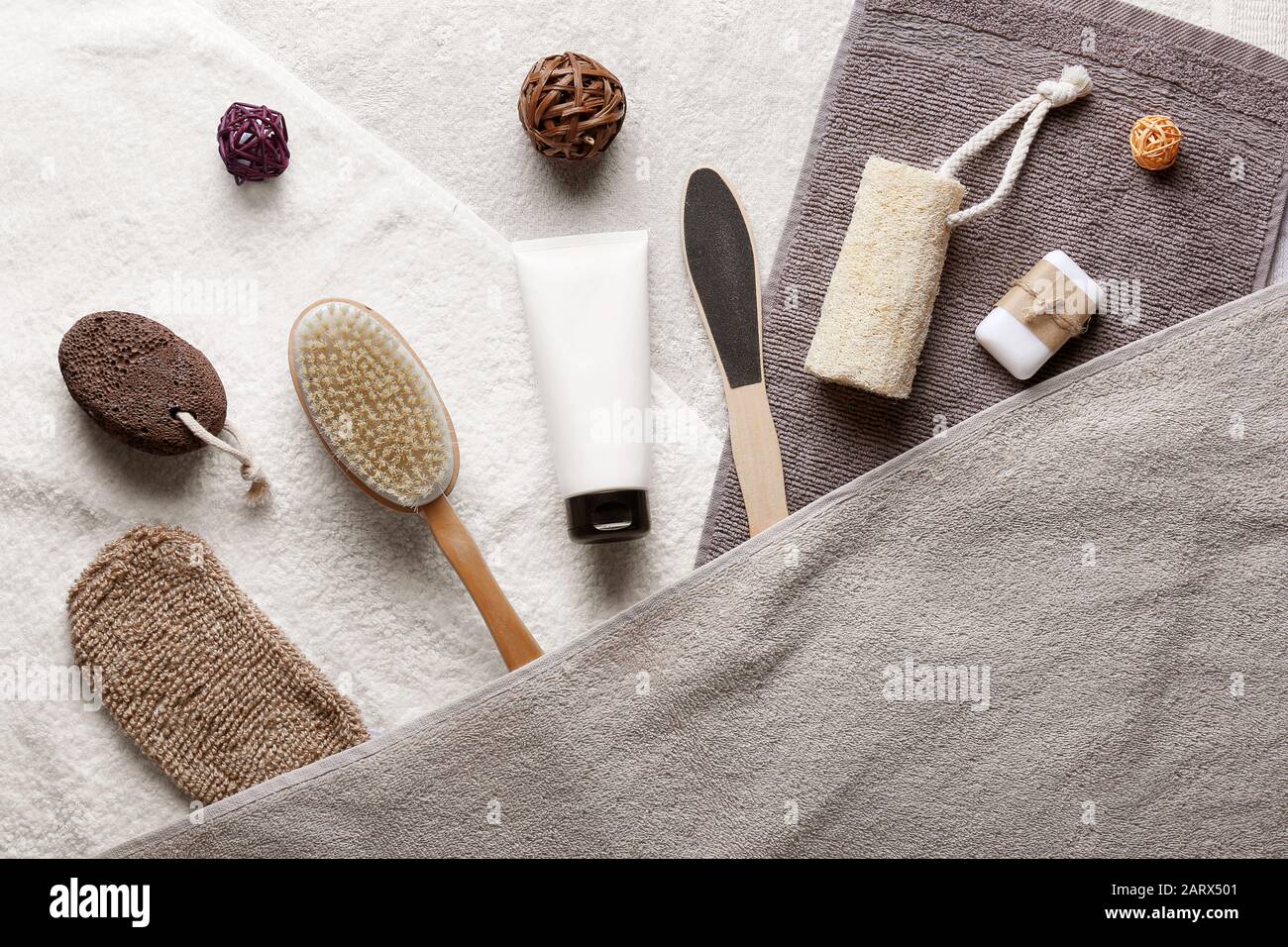 Accessories and cosmetics for personal hygiene on table Stock Photo Alamy