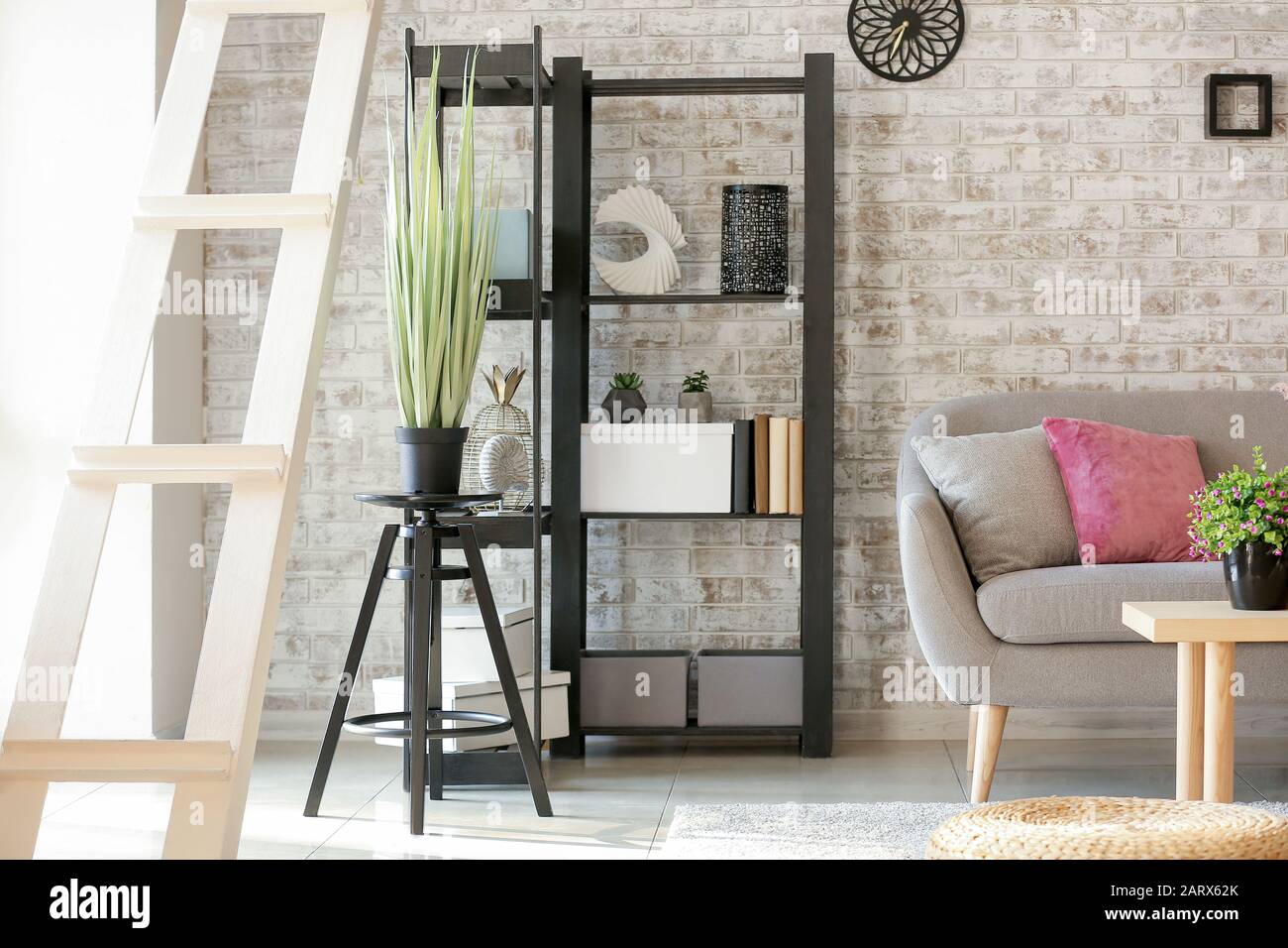 Interior of stylish modern living room Stock Photo - Alamy