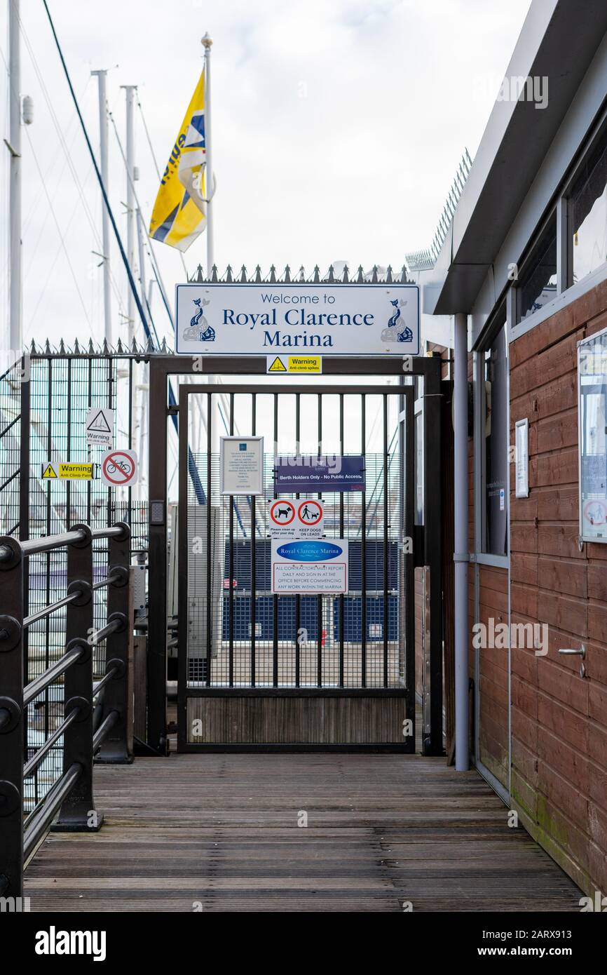 The entrance to Royal Clarence Marina in Gosport, Hampshire, UK Stock Photo Alamy