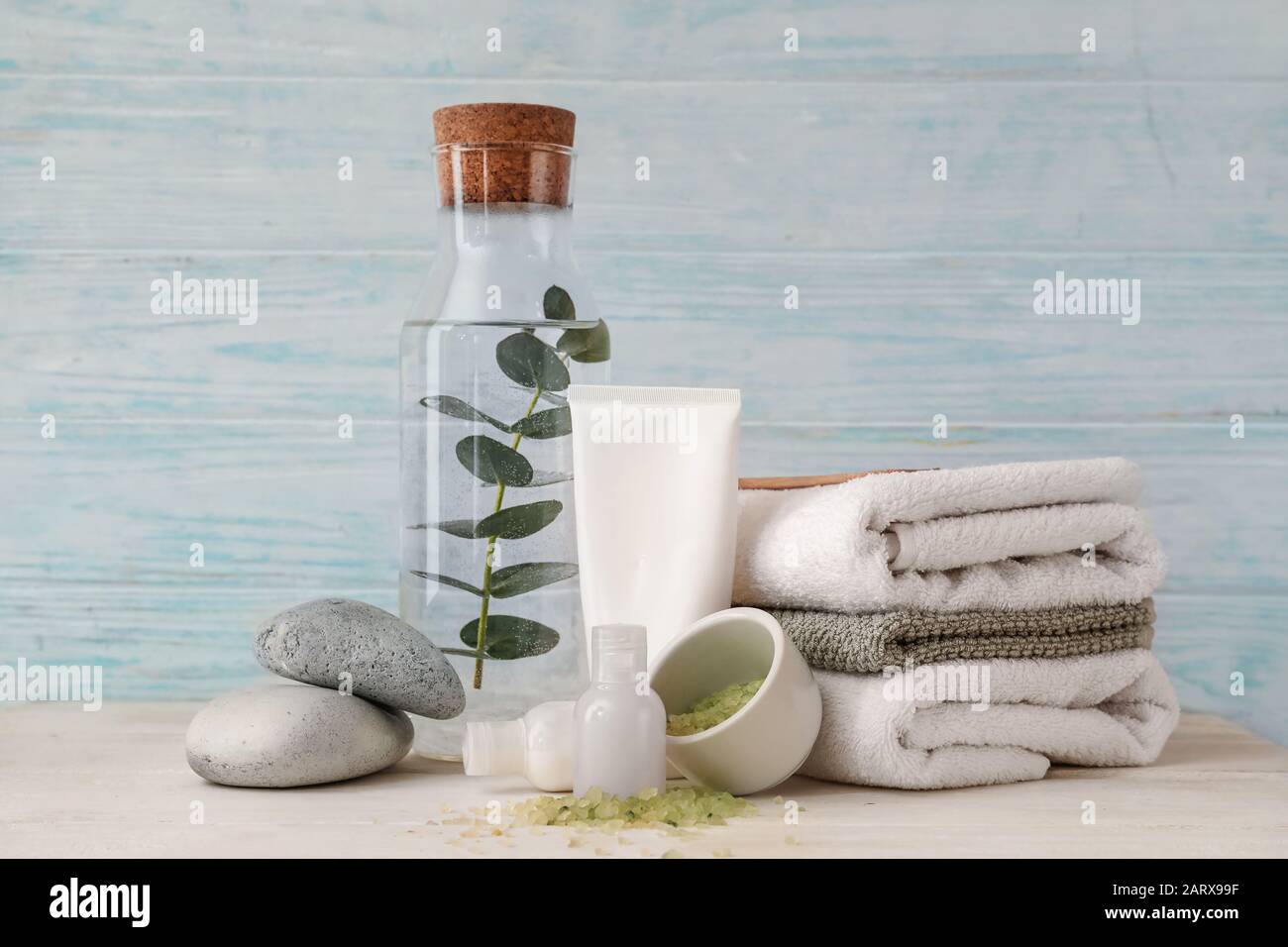 Composition with spa items on table Stock Photo