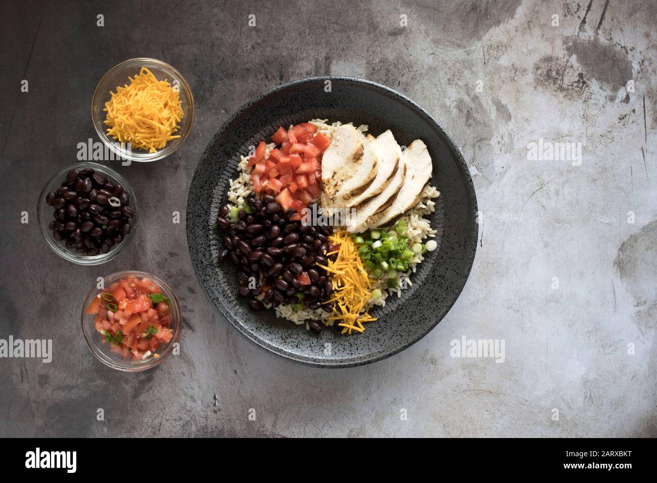 Southwest Chicken Burrito Bowl Stock Photo Alamy