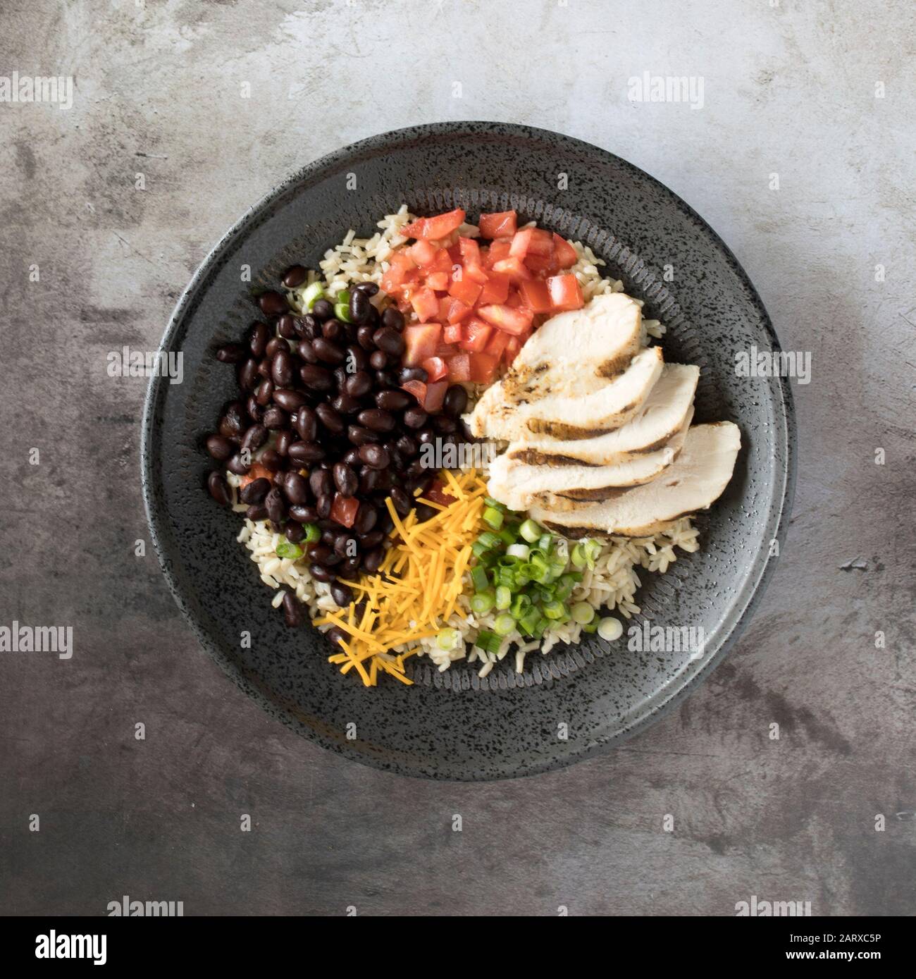Southwest Chicken Burrito Bowl Stock Photo Alamy