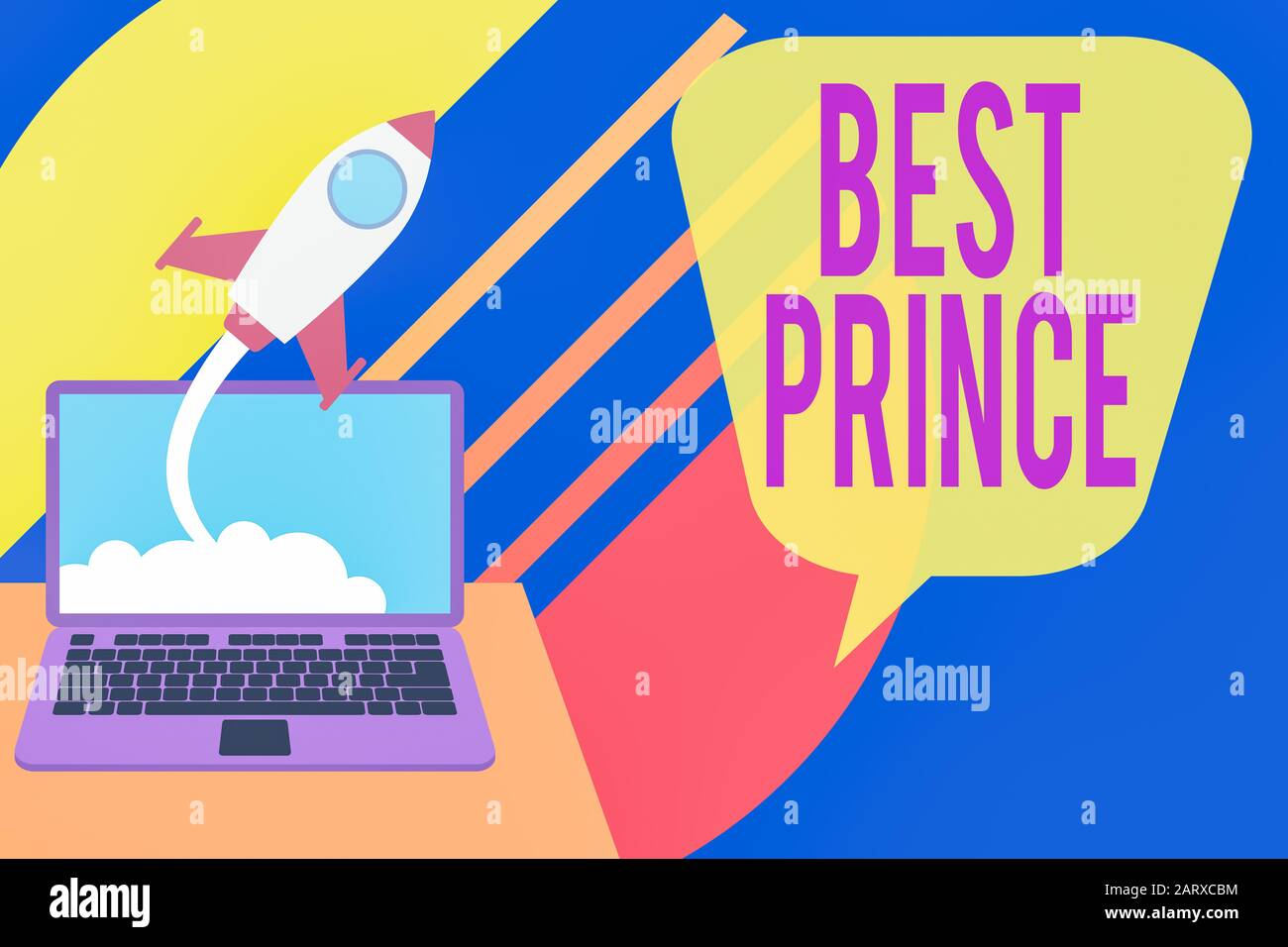 Word writing text Best Prince. Business photo showcasing the male royal ruler of a small country Son of the king or queen Successful rocket launching Stock Photo