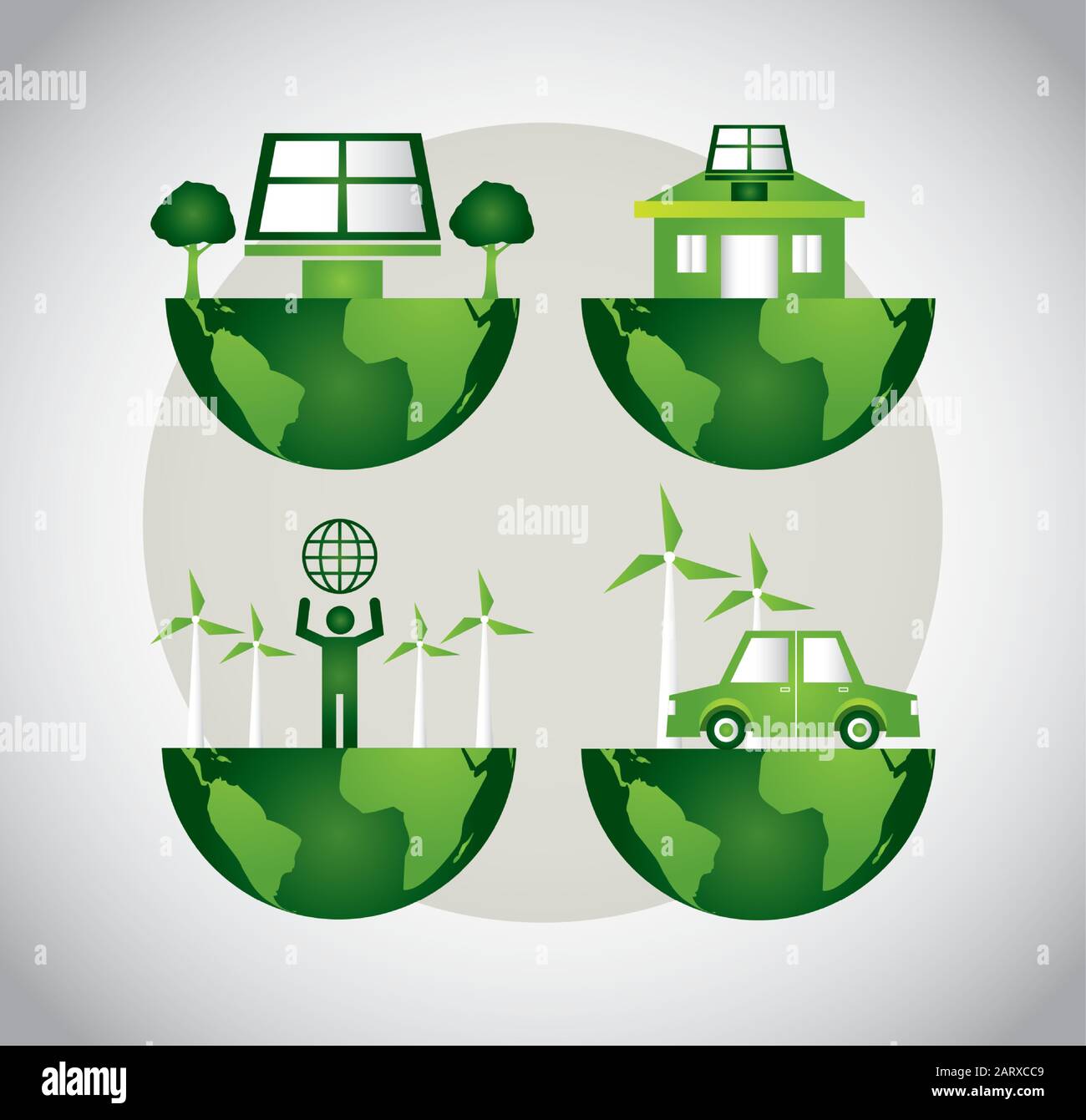 eco friendly poster with earth planet and set icons Stock Vector Image ...