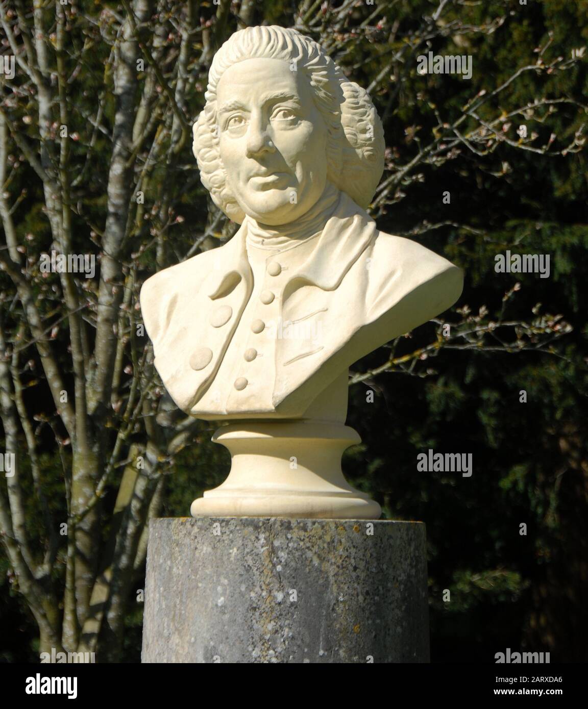 Haddonstone bust of Capability Brown Stock Photo