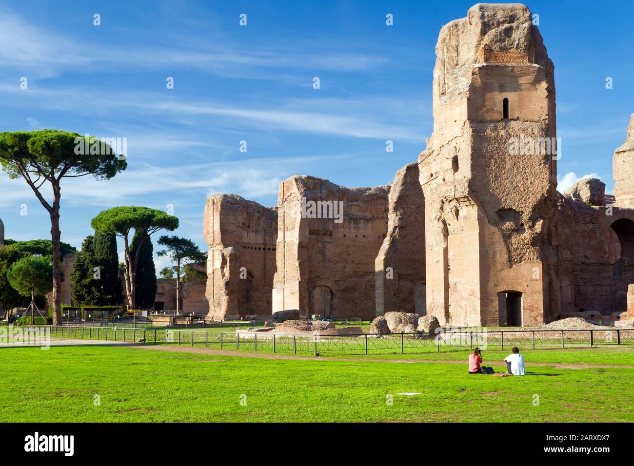 The ruins of the Baths of Caracalla, ancient roman public baths, Rome