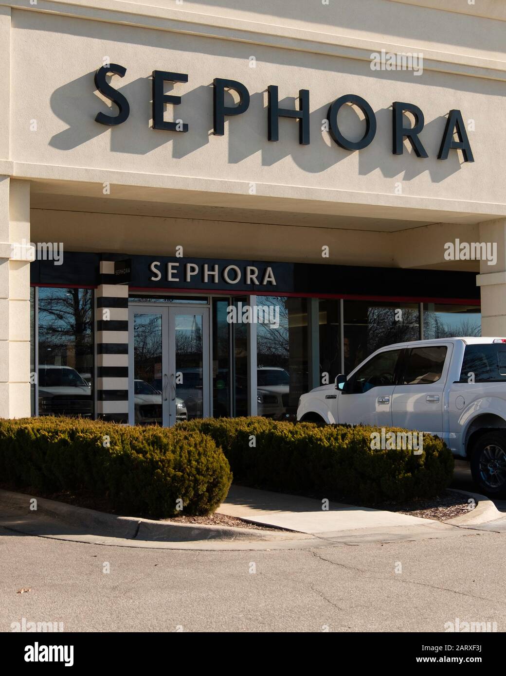 Exterior and entrance of Sephora, a high end cosmetics and beauty items 