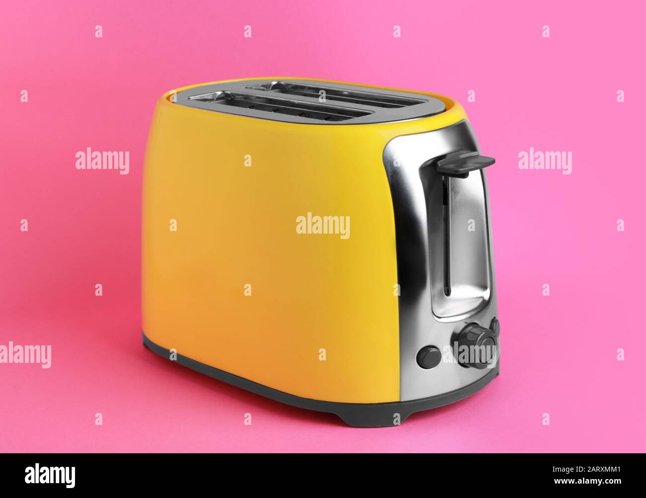 Modern toaster on color background Stock Photo Alamy