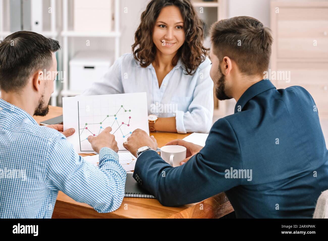 Team of business people during meeting in office Stock Photo - Alamy