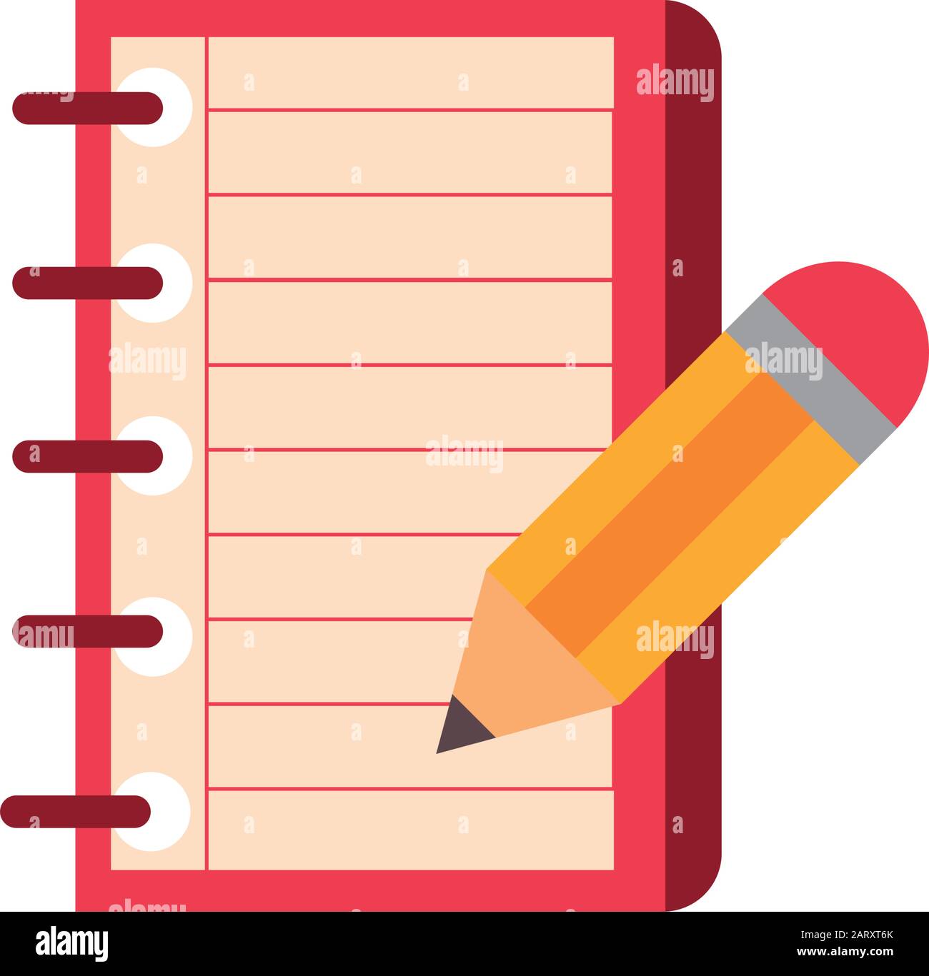 Pencil Writing In Notebook Clipart