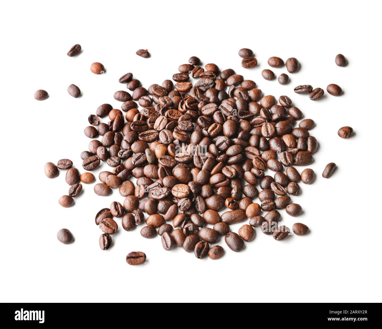 Heap of coffee beans on white background Stock Photo - Alamy
