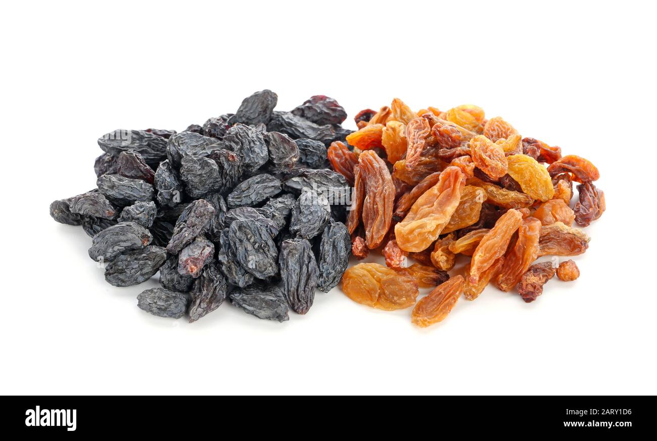 Tasty raisins on white background Stock Photo
