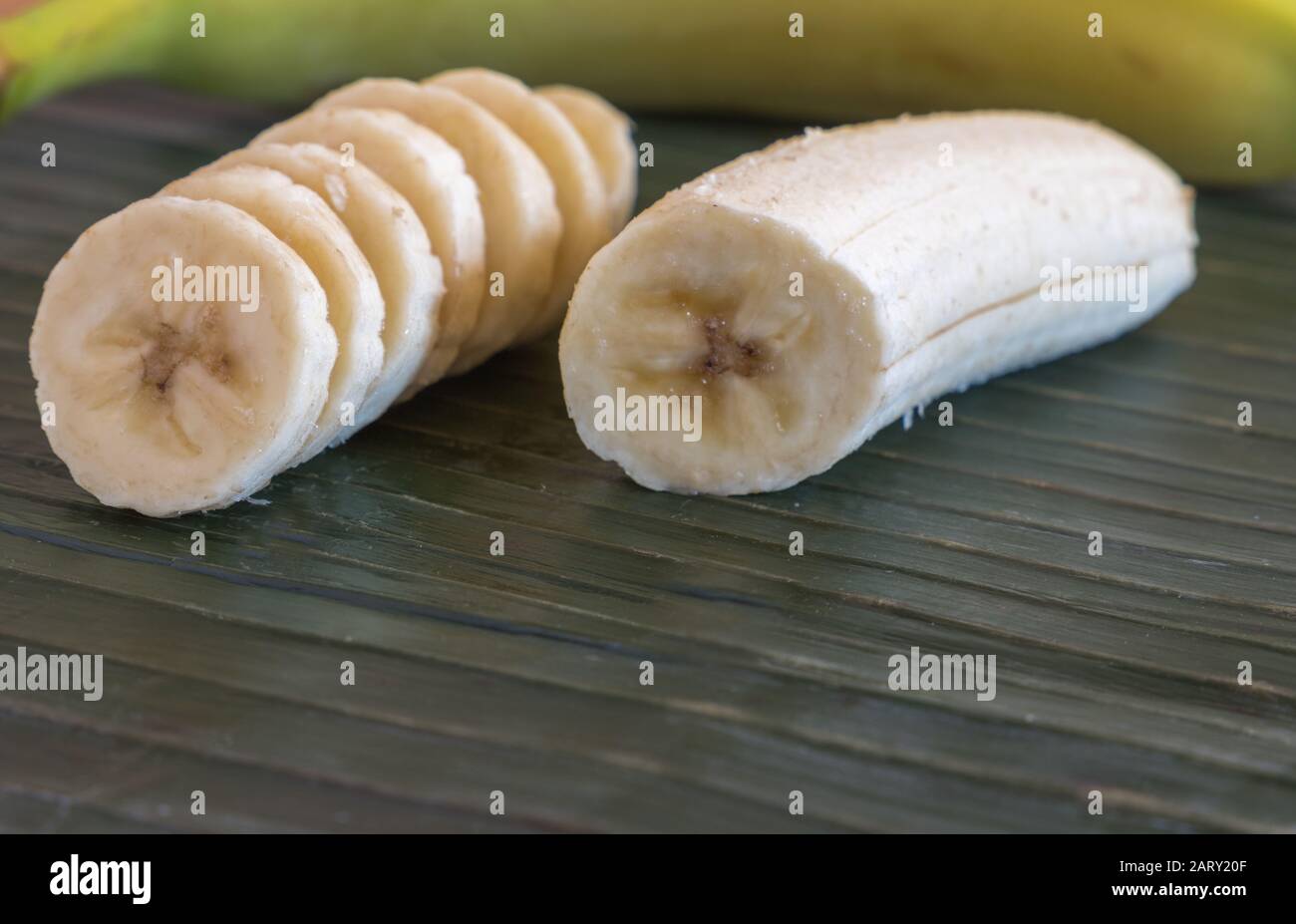 closeup of pieces of banana Stock Photo