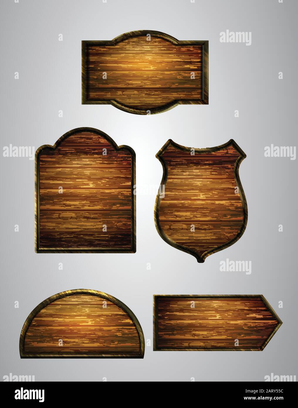 Vector realistic illustration of wooden signboard Stock Vector Image ...