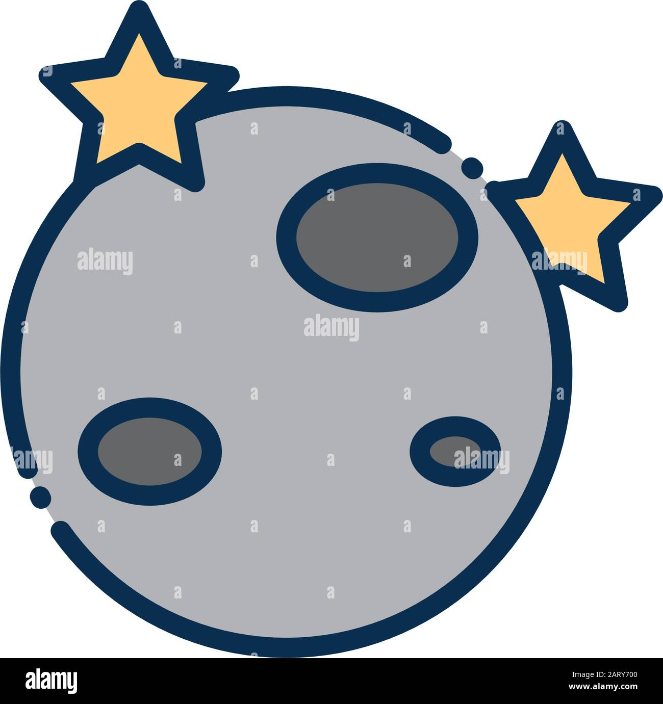 moon stars galaxy astronomy and space on white background vector ...