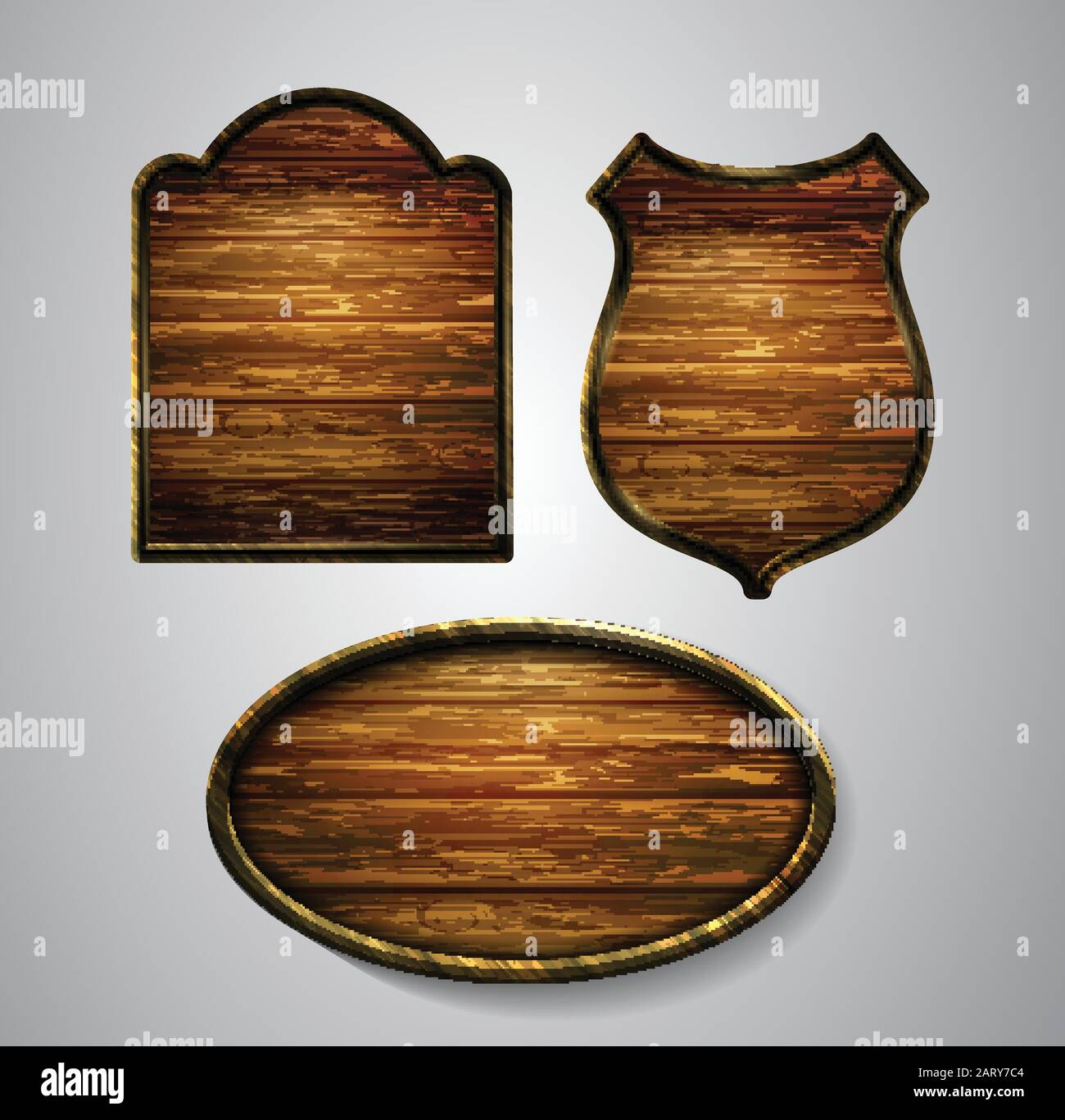 Vector realistic illustration of wooden signboard Stock Vector Image ...