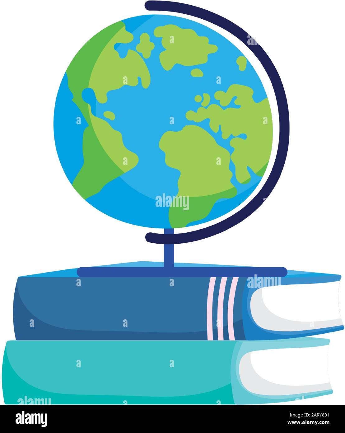back to school education globe map and books vector illustration Stock ...