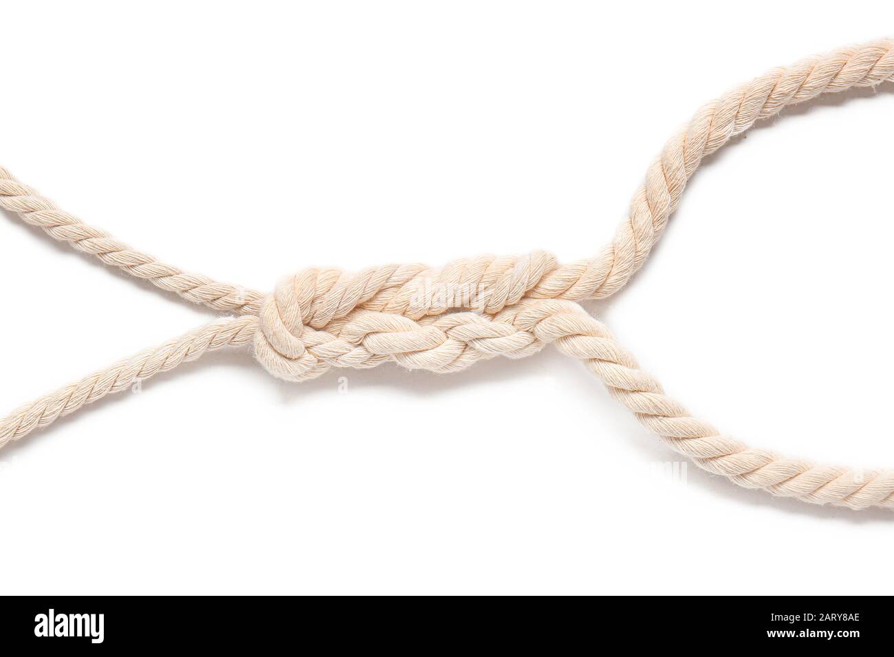 Rope with loop on white background Stock Photo - Alamy