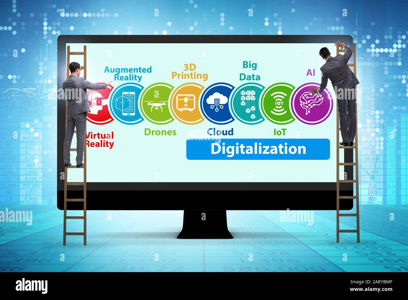 The digital transformation and digitalization technology concept Stock ...