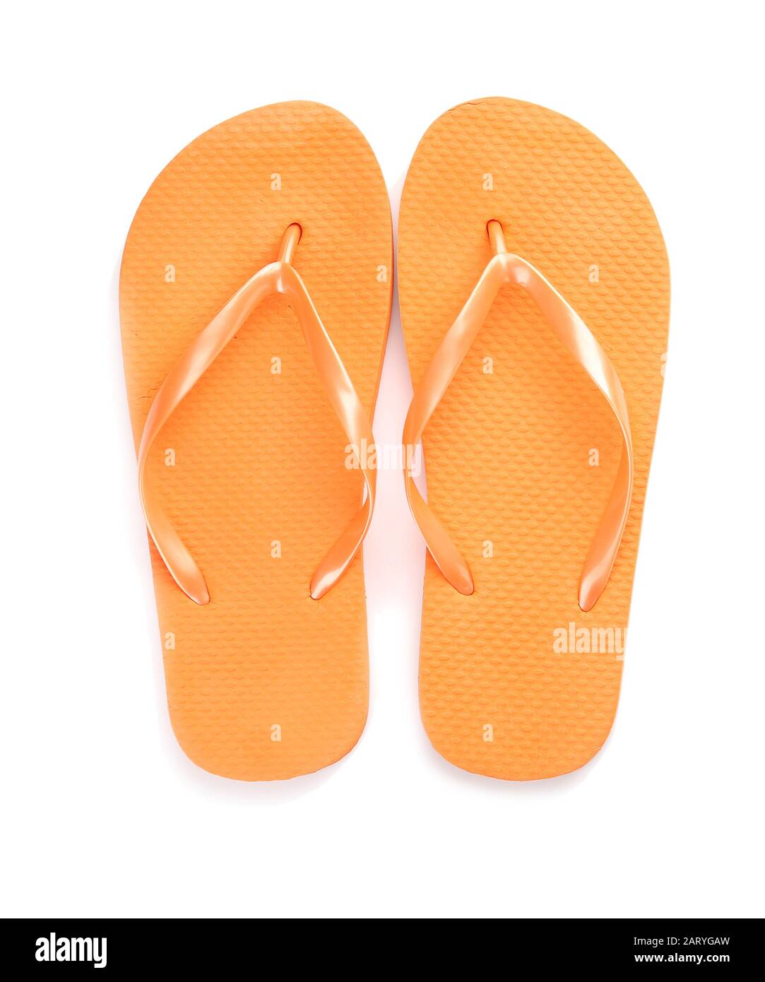 Stylish flip-flops on white background Stock Photo - Alamy