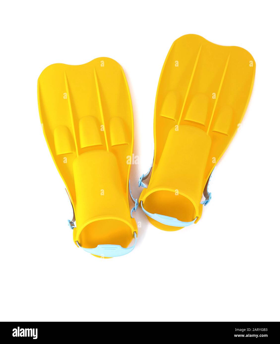 Snorkeling flippers on white background Stock Photo