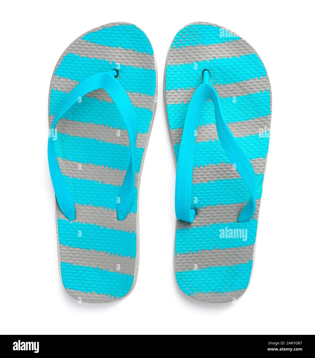Stylish flip-flops on white background Stock Photo - Alamy
