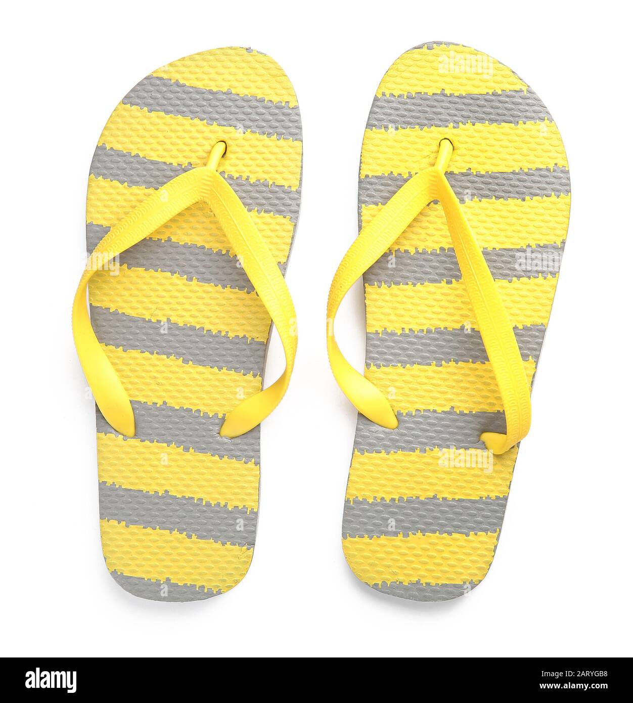 Stylish flip-flops on white background Stock Photo - Alamy