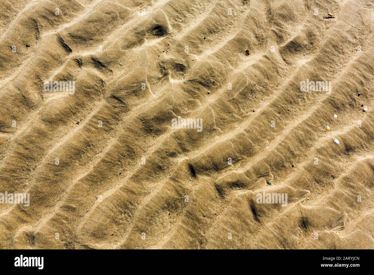 Sand ripple formation on a beach Stock Photo