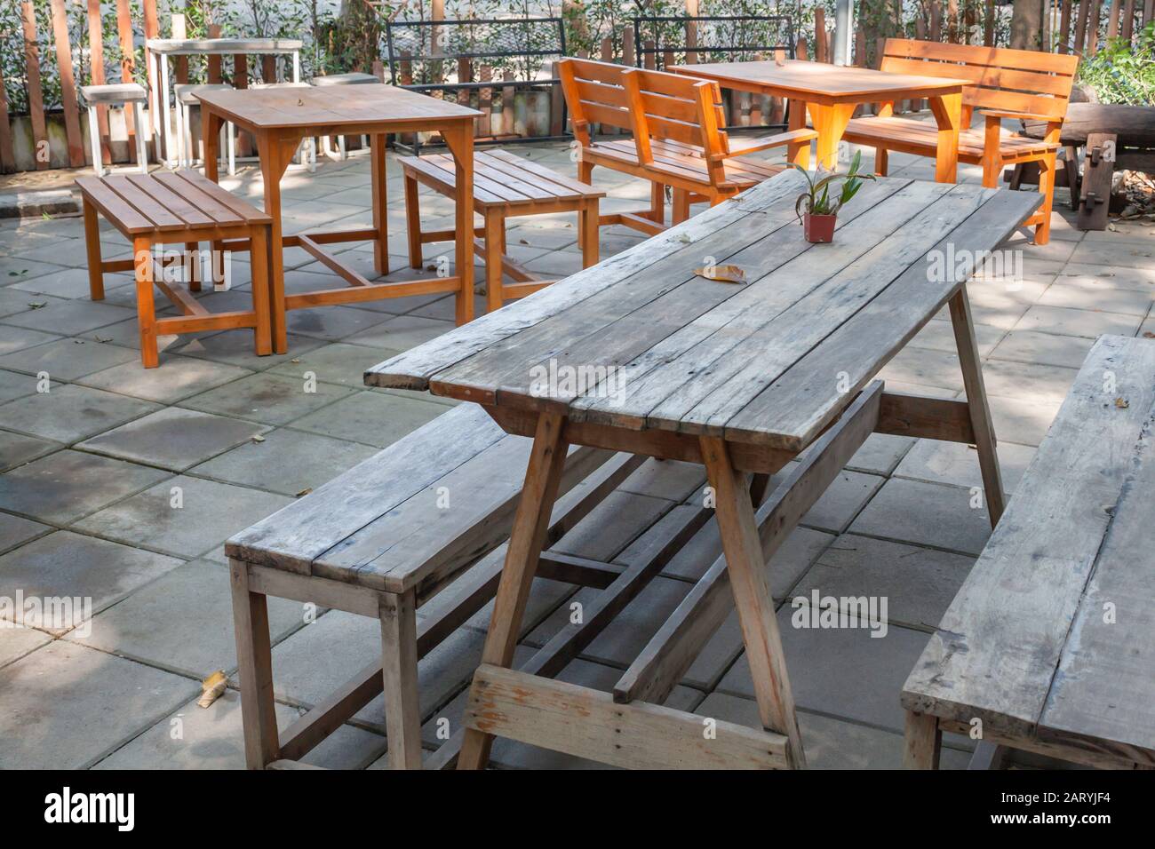 Garden decorated in coffee shop, stock photo Stock Photo