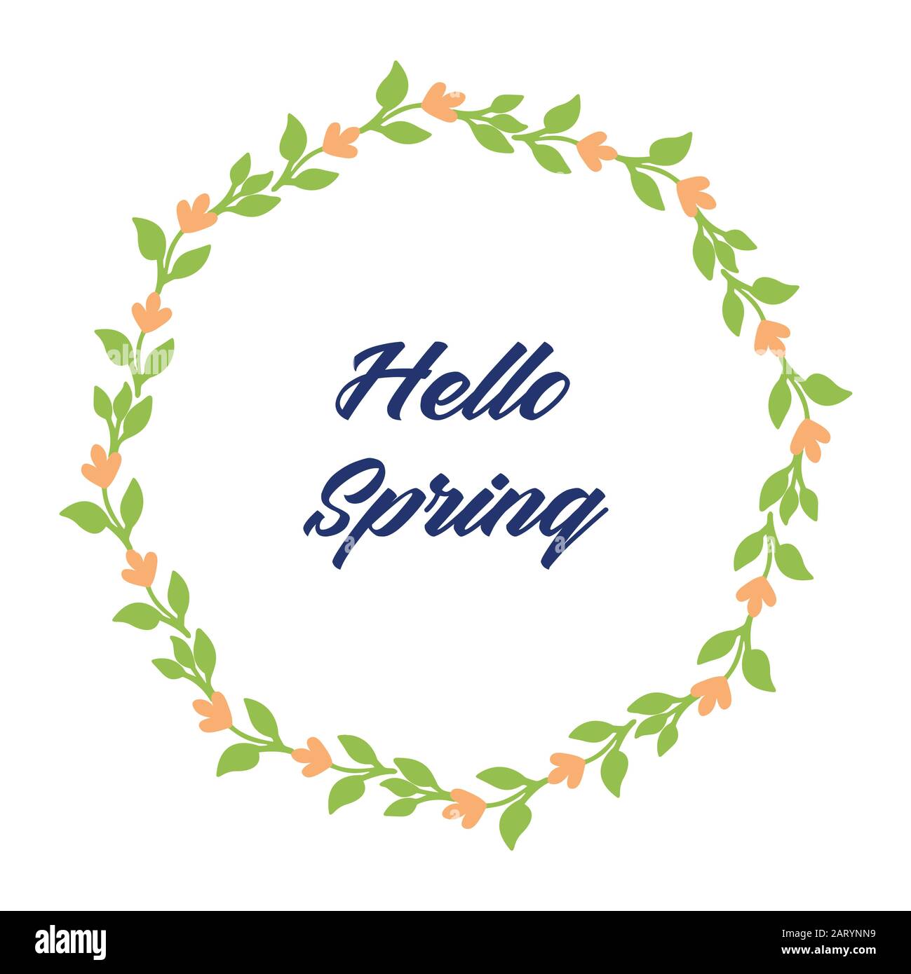 Unique Pattern of leaf and flower frame, for hello spring greeting card ...