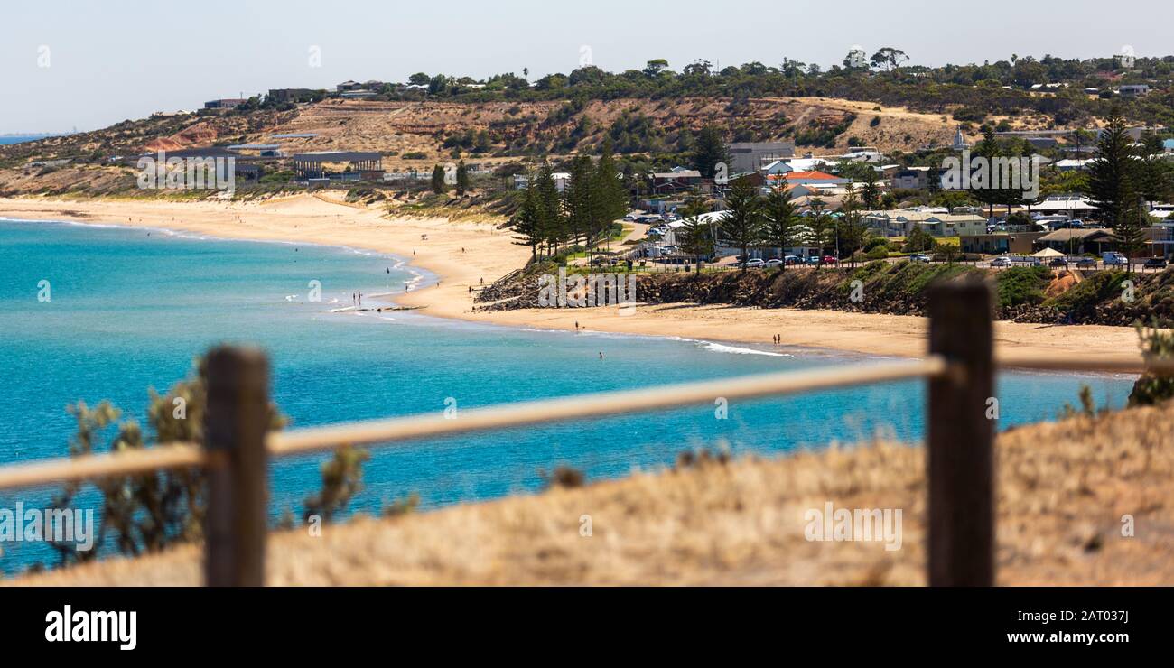 The beautiful Christies Beach from the southern cliff face in South