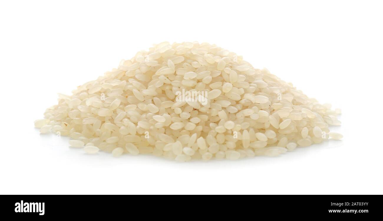 Local Rice Heap Heap of raw rice on white background Stock Photo - Alamy
