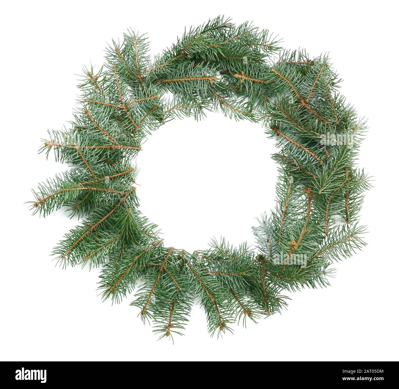 Beautiful Christmas wreath on white background Stock Photo - Alamy