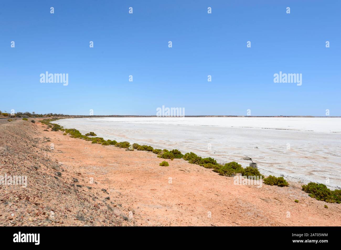 Scenic view of Lake Hart, a vast saltpan in South Australia, Australia Stock Photo