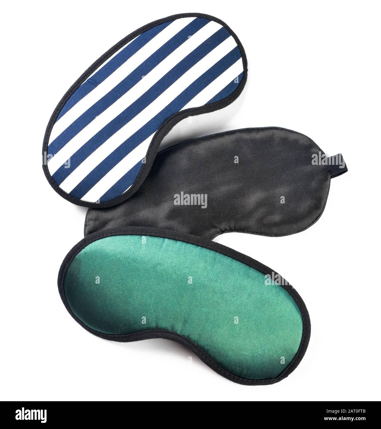 Different sleep masks on white background Stock Photo Alamy