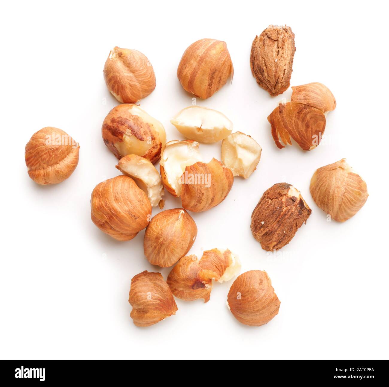 Tasty hazelnuts on white background Stock Photo