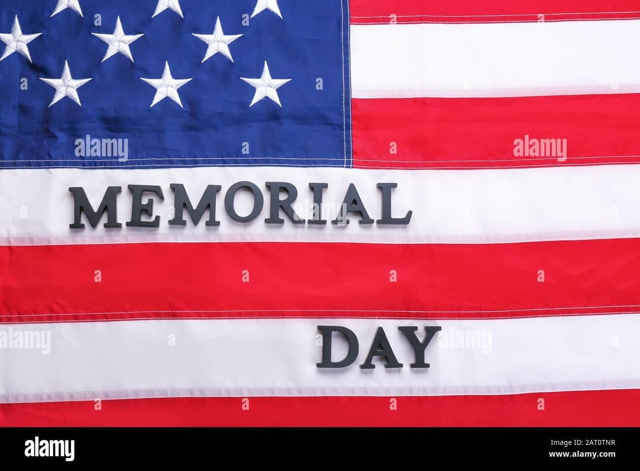 Text MEMORIAL DAY on USA flag Stock Photo - Alamy