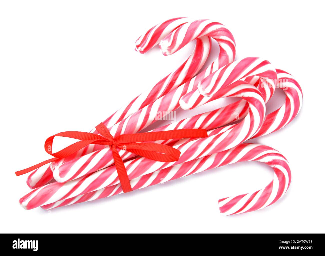 Candy canes on white background Stock Photo Alamy