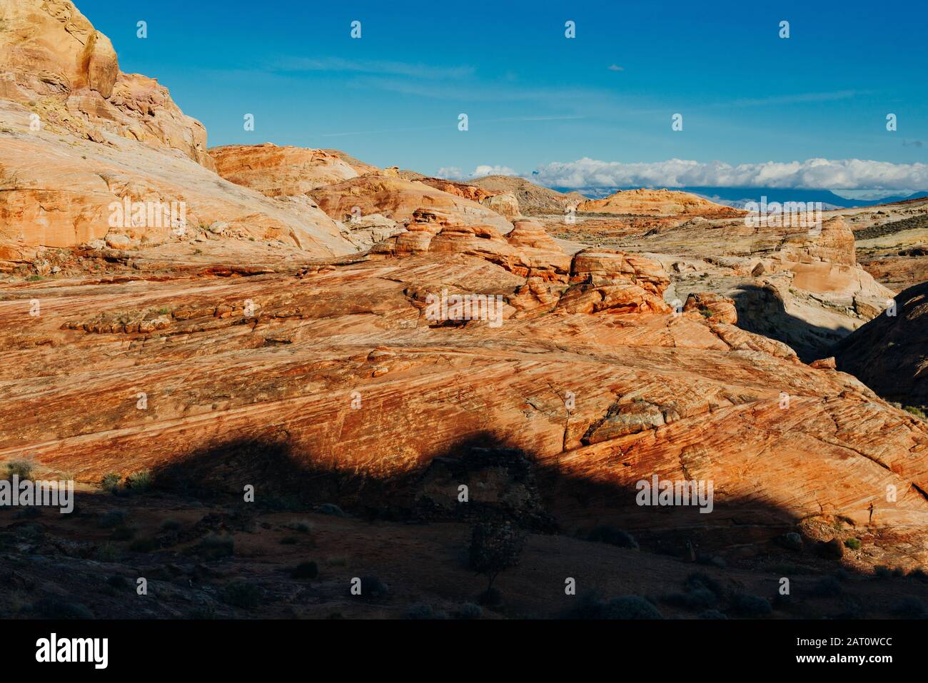 Panoramic view of Fire Canyon Silica Dome in Valley of Fire State Park