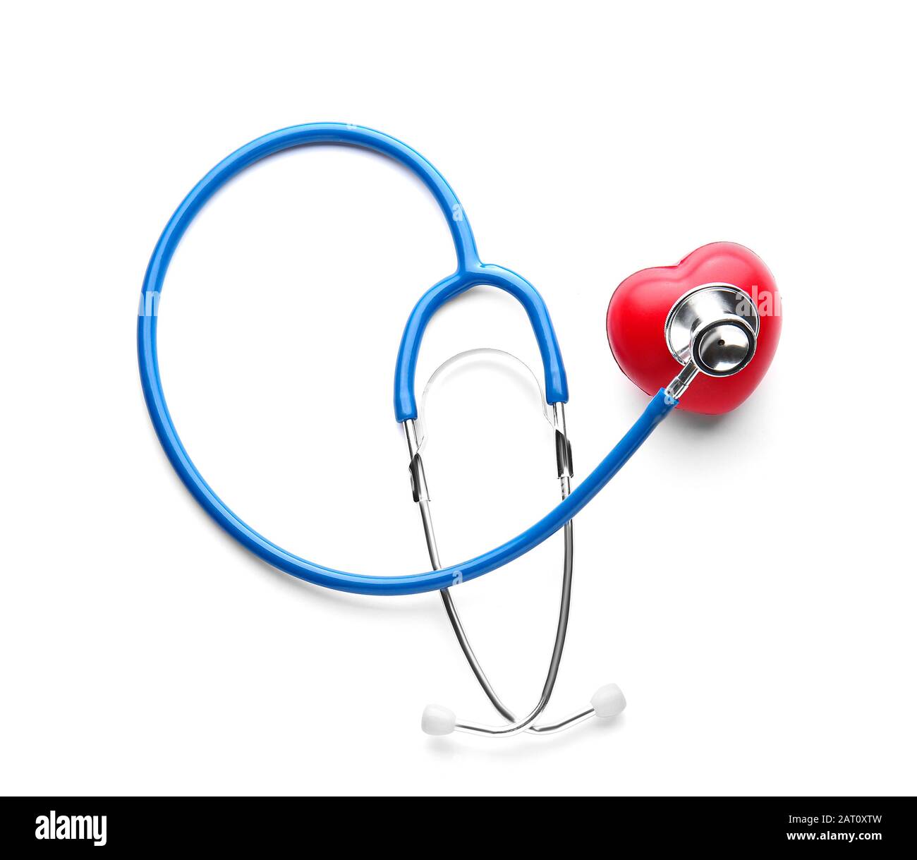 Stethoscope and red heart on white background Stock Photo - Alamy