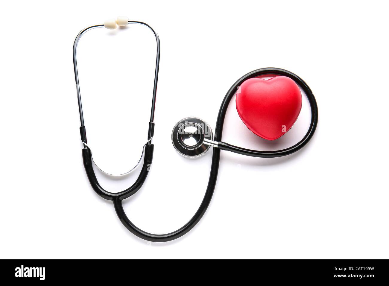 Stethoscope and heart on white background Stock Photo - Alamy