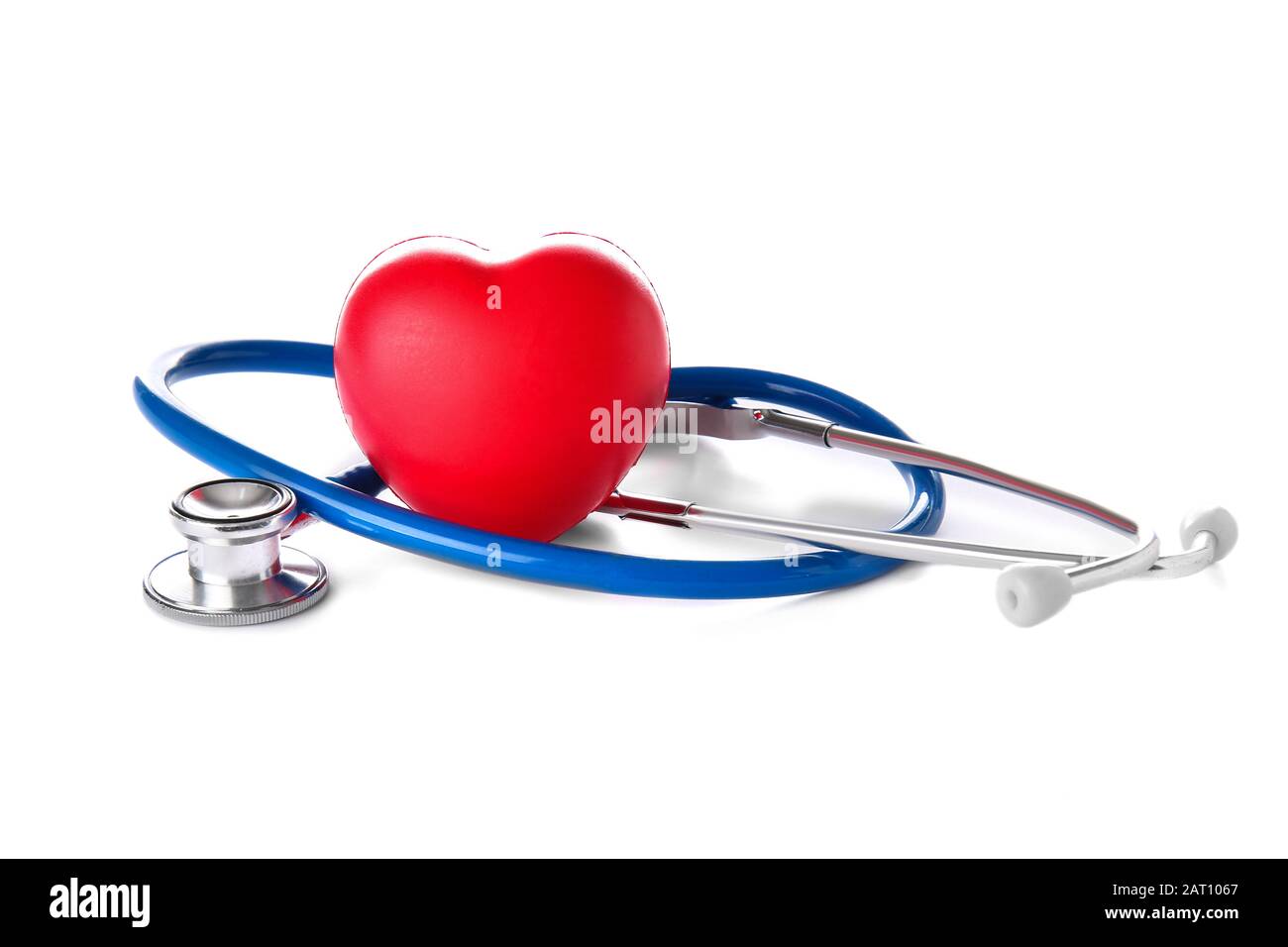 Stethoscope and heart on white background Stock Photo - Alamy