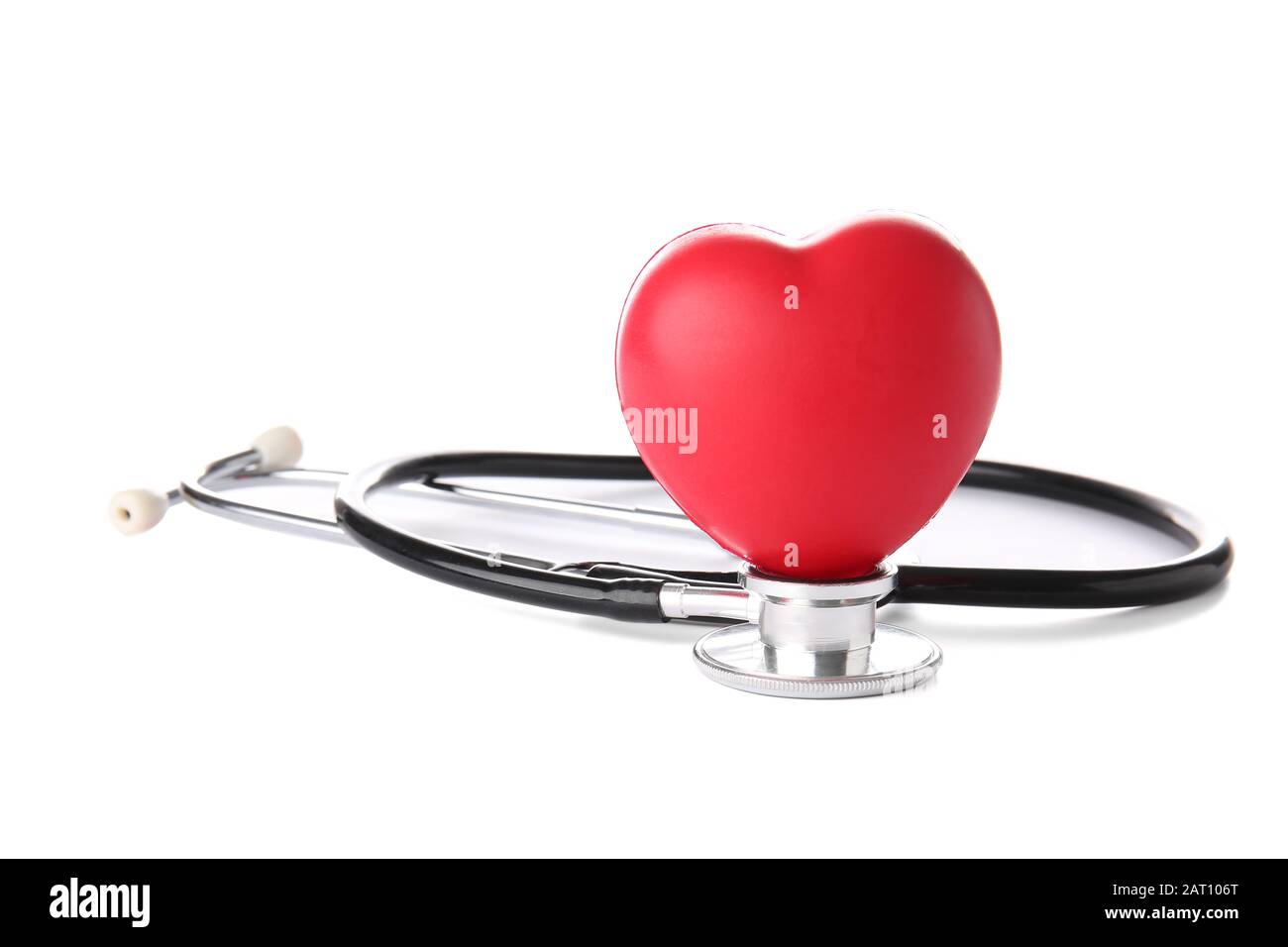 Stethoscope and heart on white background Stock Photo - Alamy