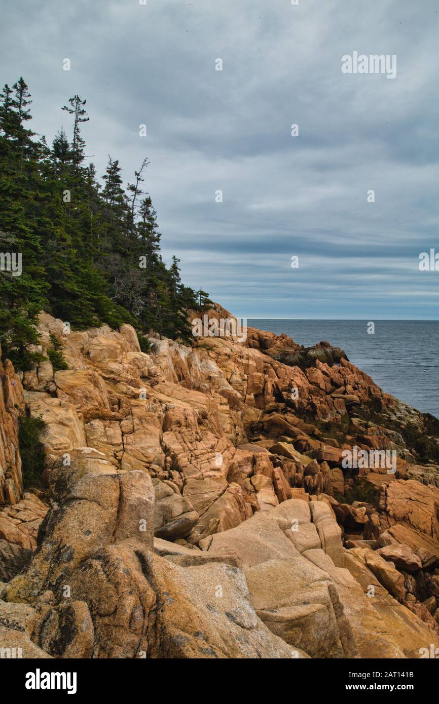 Rugged, Rocky Coast on Mount Desert Island and Acadia National Park