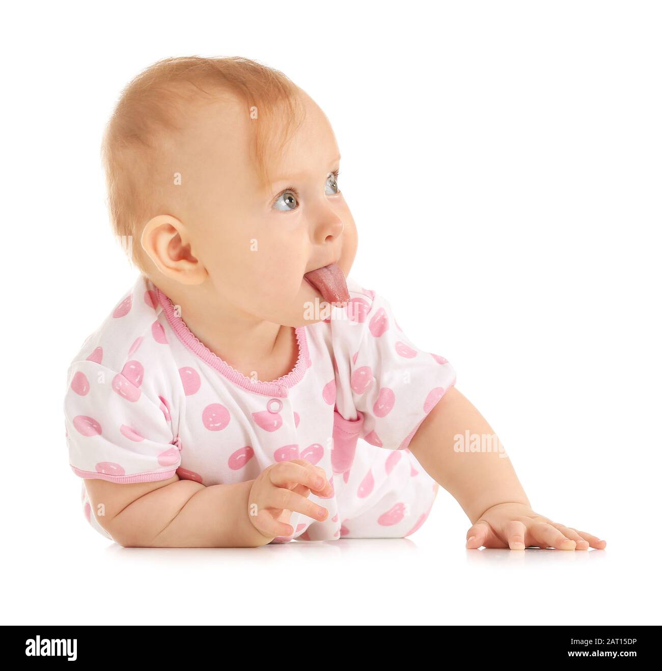 Portrait of cute baby on white background Stock Photo - Alamy